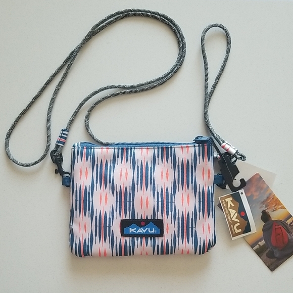 Kavu Handbags - KAVU Women's Patterned Crossbody Bag - Blue and Pink